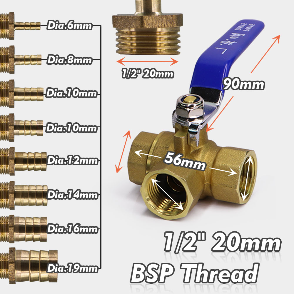 Messing-T-Kugelhahn-Adapter, 6 – Spoke Nipple Brass Bewertung und Preis